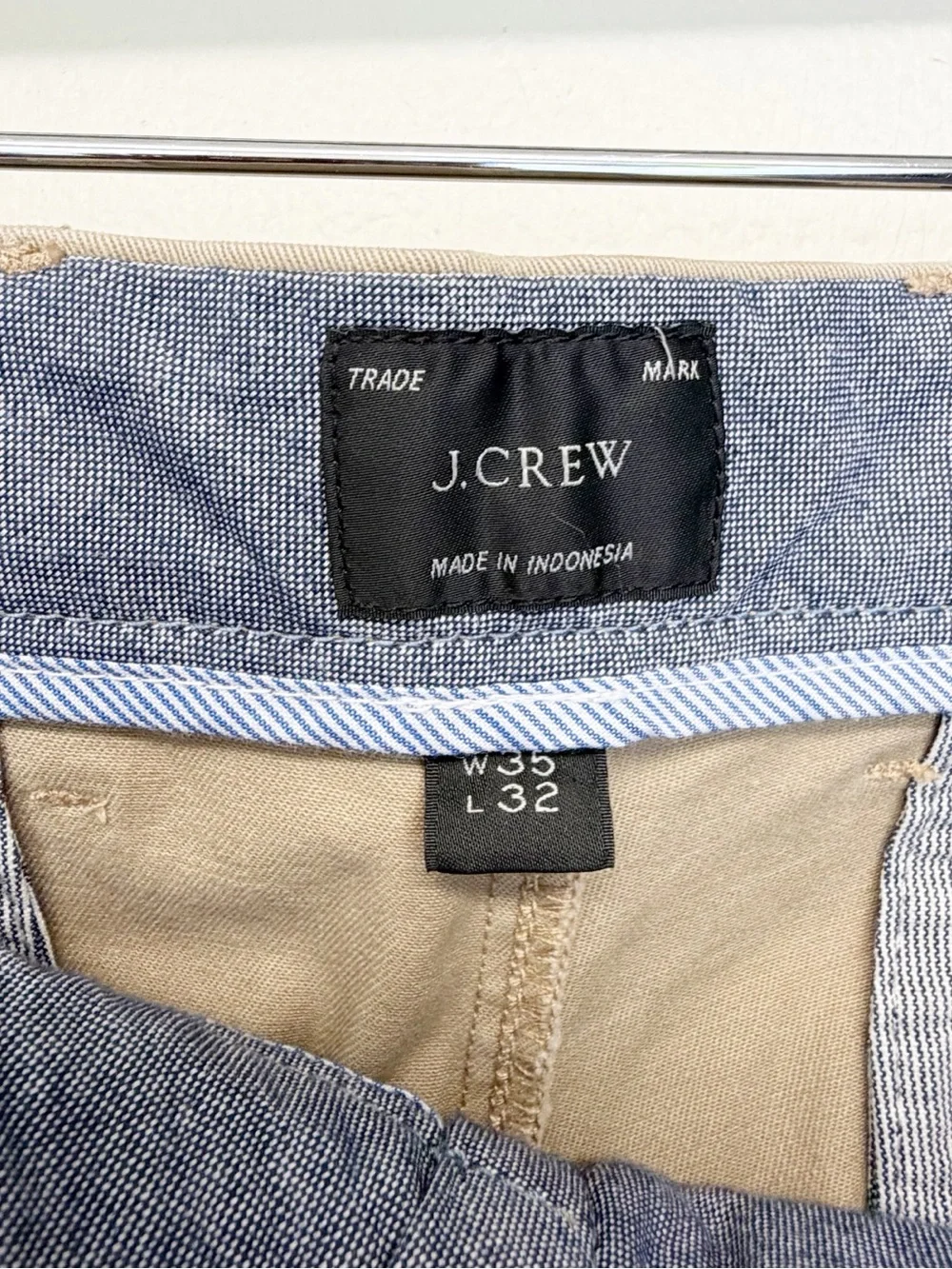 J. CREW Men’s 484 Slim Chino Pant Khaki Size 35 x 26.5